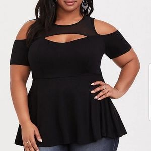 Torrid Black mesh peblum top